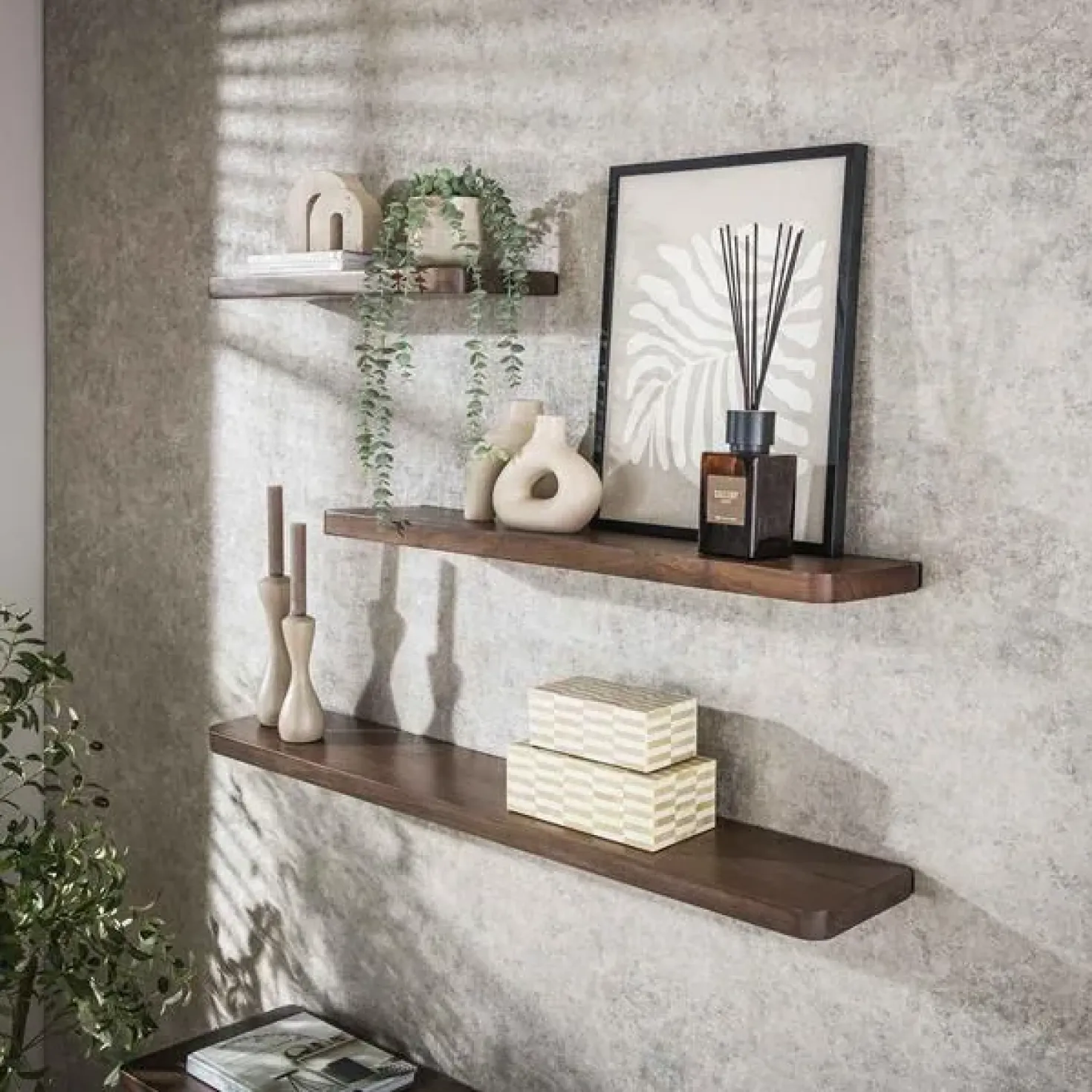 Giorgia Wandplank Acaciahout Bruin 90cm