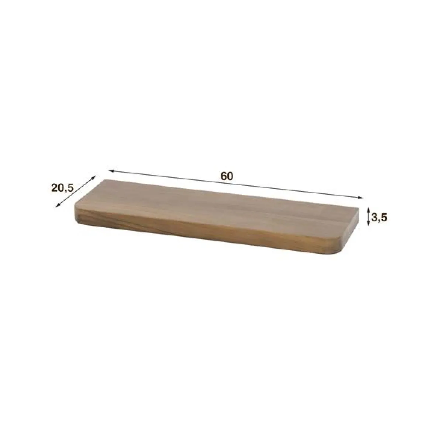 Giorgia Wandplank Acaciahout Bruin 60cm