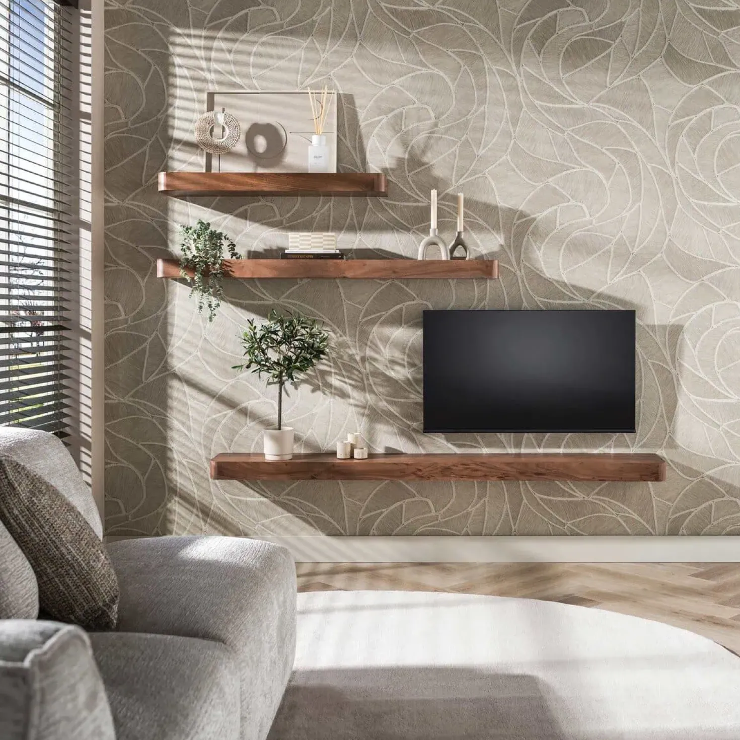 Giorgia Wandplank hoog Acaciahout Bruin 100cm
