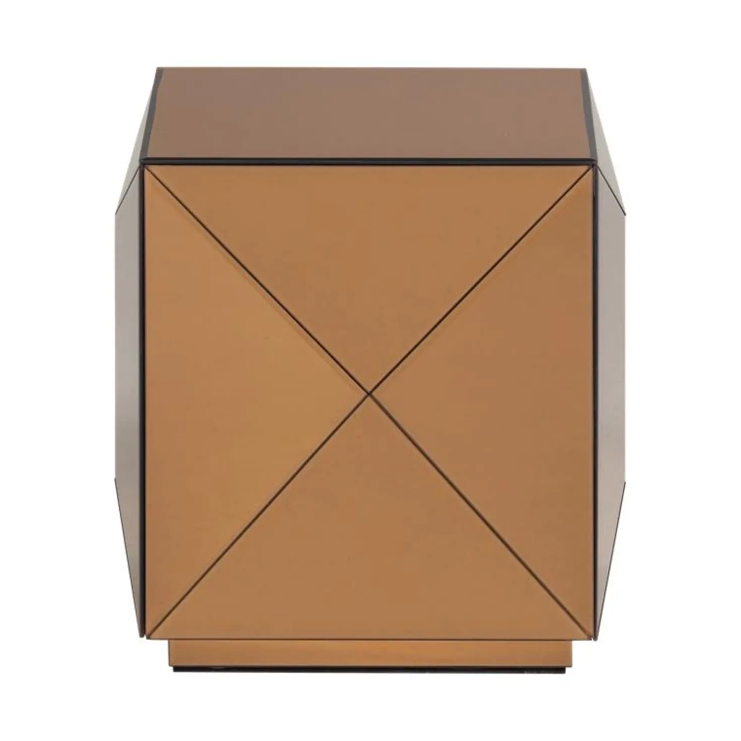 Glintz Bijzettafel Spiegelglas Bruin 40cm
