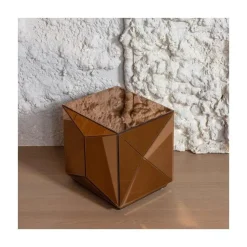 Glintz Bijzettafel Spiegelglas Bruin 40cm