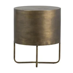 Glossy Rond kastje metaal antique brass 39cm