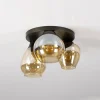Glowy 3-lichts Plafondlamp Amber glas