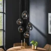 Glowy Smokeglas 5-lichts hanglamp getrapt