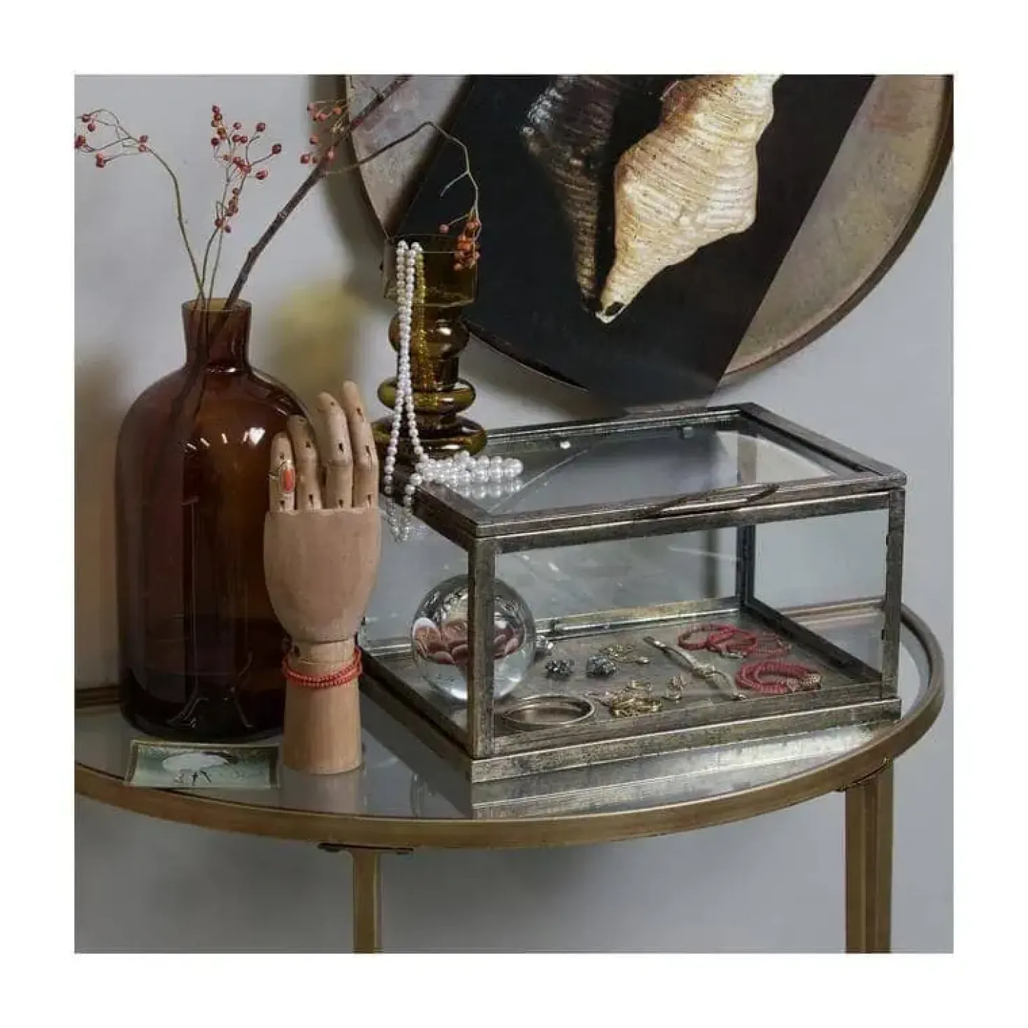 Goddess Sidetable antique brass 76cm