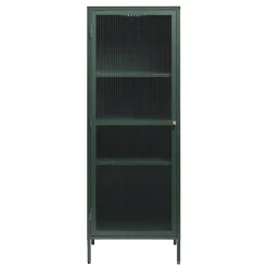 Gulltop vitrinekast groen metaal 160cm
