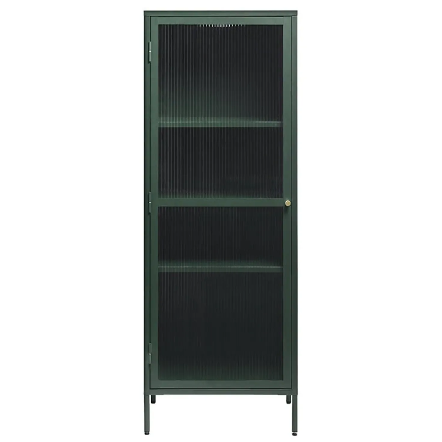 Gulltop vitrinekast groen metaal 160cm