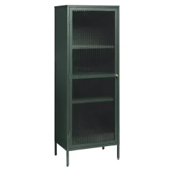 Gulltop vitrinekast groen metaal 160cm