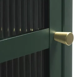 Gulltop vitrinekast groen metaal 160cm