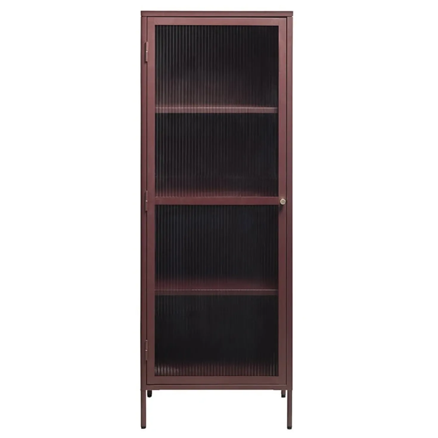 Gulltop vitrinekast rood metaal 160cm