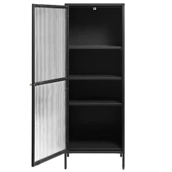 Gulltop vitrinekast zwart metaal 160cm