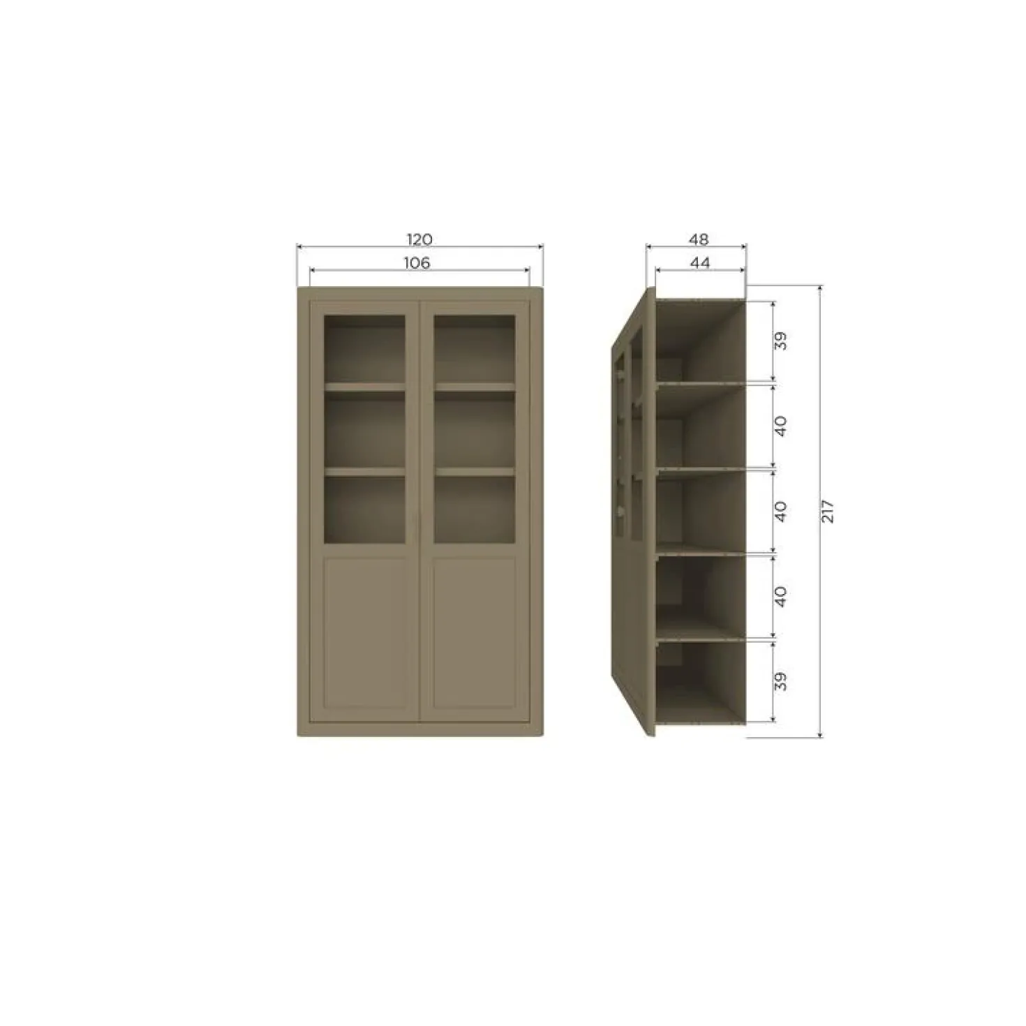 Gunnar Buffetkast grenen matzwart 120 cm