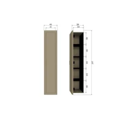 Gunnar Smalle hoge kast grenen matzwart 45 cm