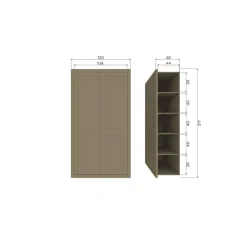 Gunnar Wandkast grenen mud 120 cm
