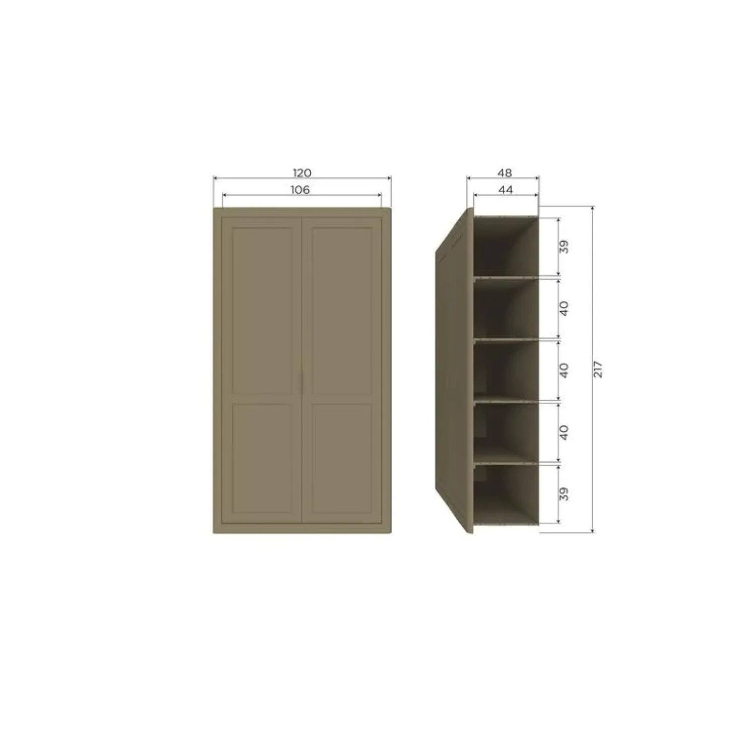 Gunnar Wandkast grenen mud 120 cm