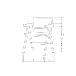 Gunn Eetkamerstoel rattan/hout zwart