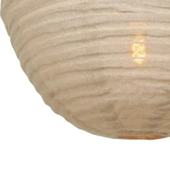 Hanglamp Bangalore 1-lichts bamboe met linnen
