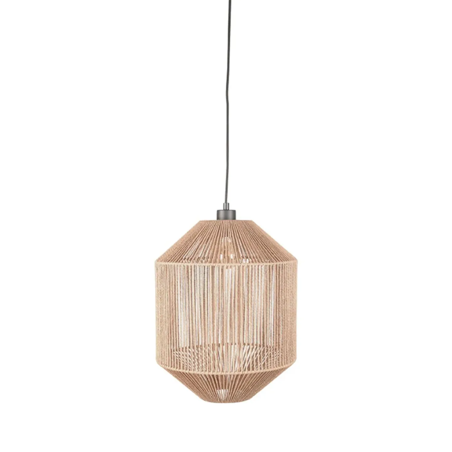 Hanglamp Ibiza Naturel Jute 1-Lichts Cilinder