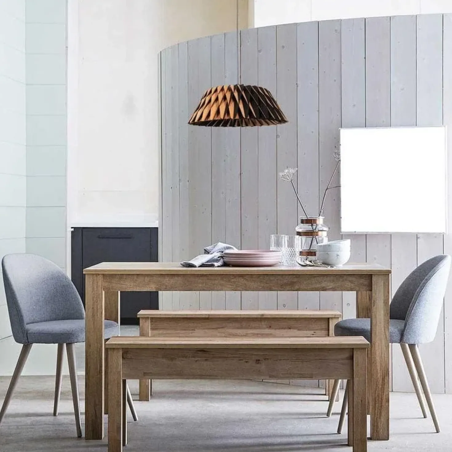 Hanglamp Maze 1-lichts donker hout
