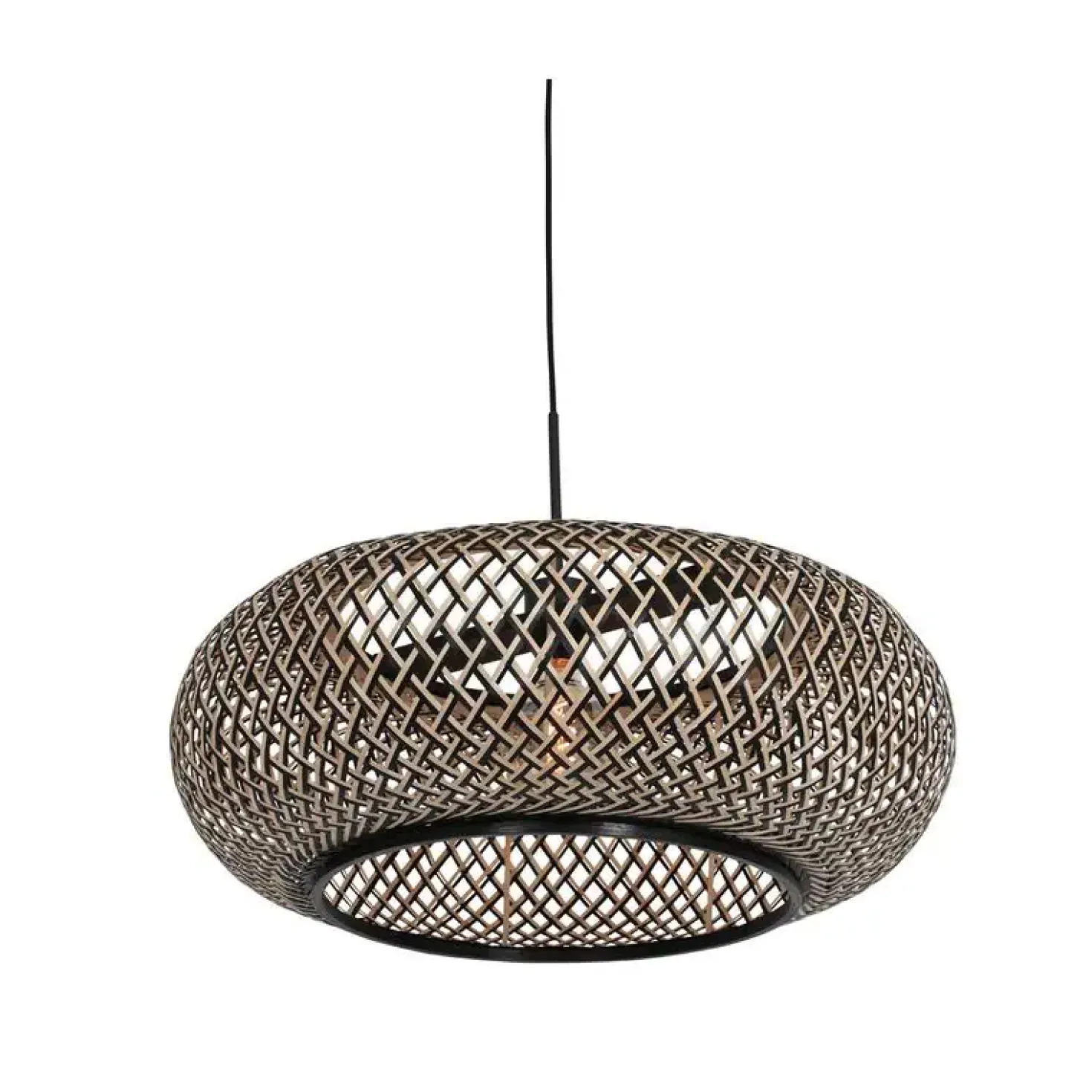 Hanglamp Maze 1-lichts Ovaal Zwart Bruin