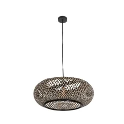 Hanglamp Maze 1-lichts Ovaal Zwart Bruin