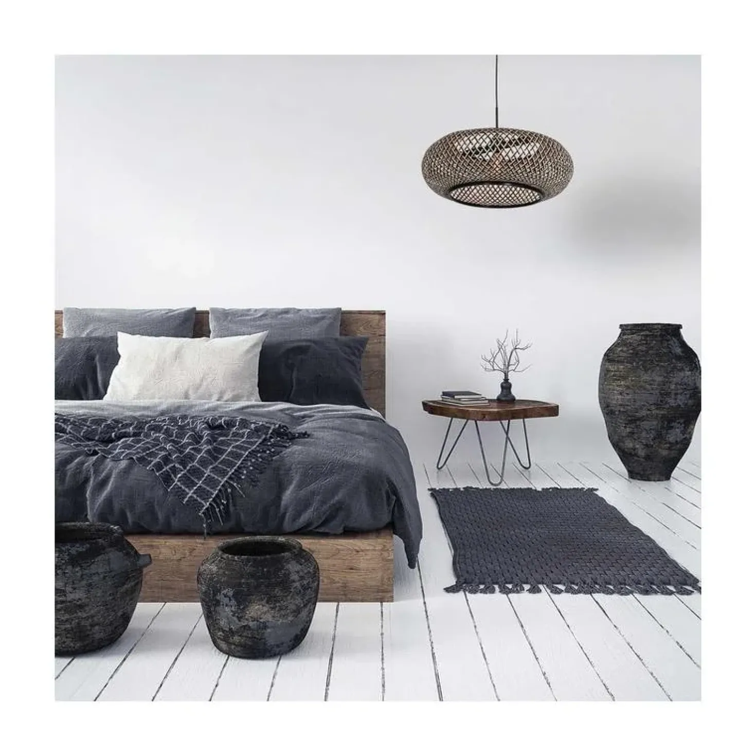 Hanglamp Maze 1-lichts Ovaal Zwart Bruin