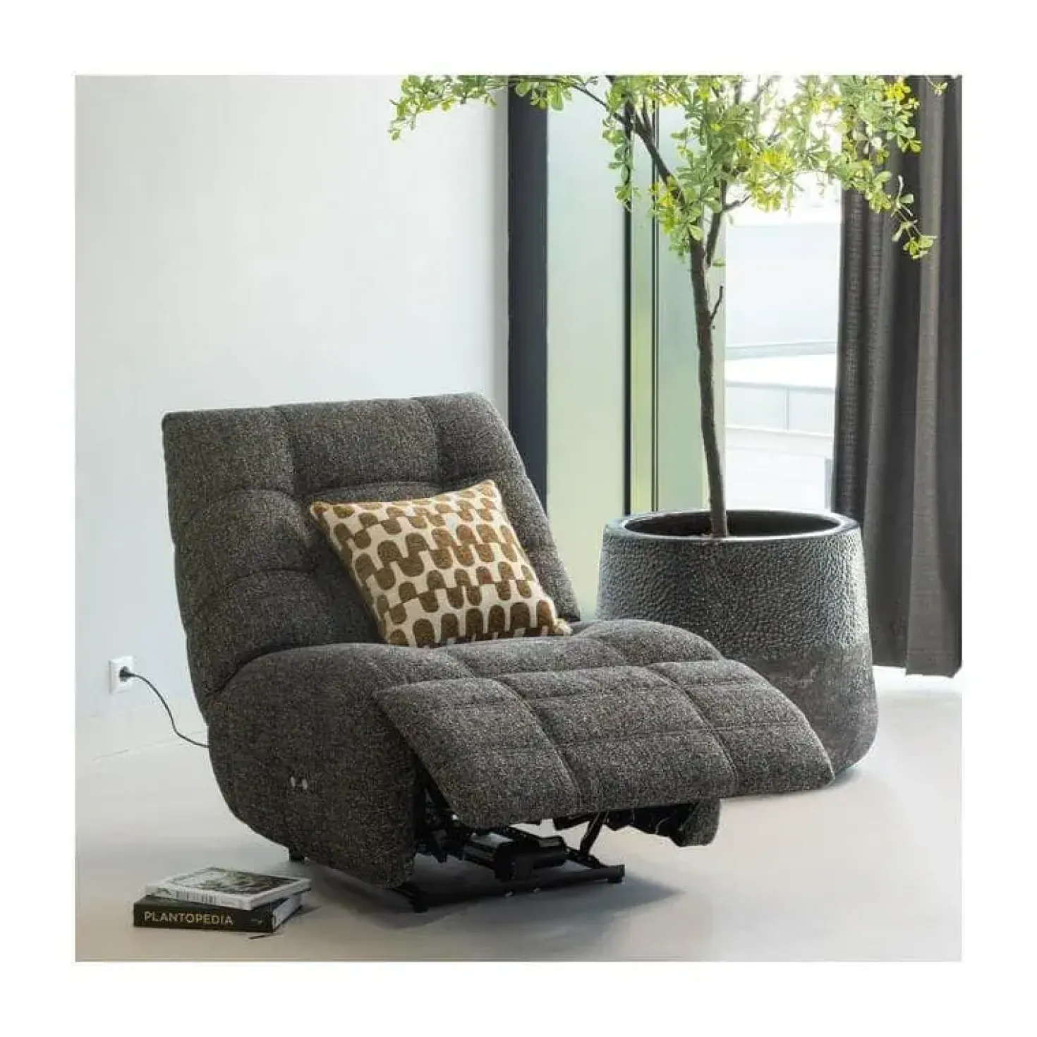 Hein Relaxfauteuil elektrisch antraciet/bruin melange
