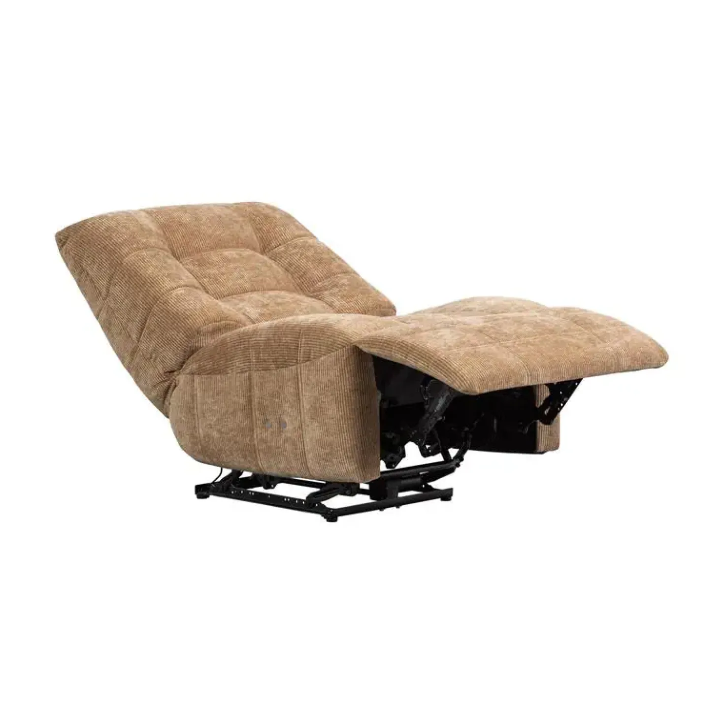 Hein Relaxfauteuil elektrisch geweven rib lichtbruin