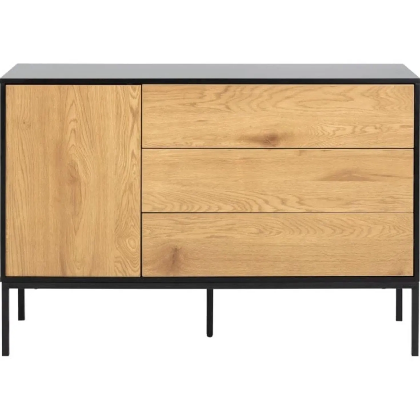 Hektor Dressoir Zwart/Naturel 120cm
