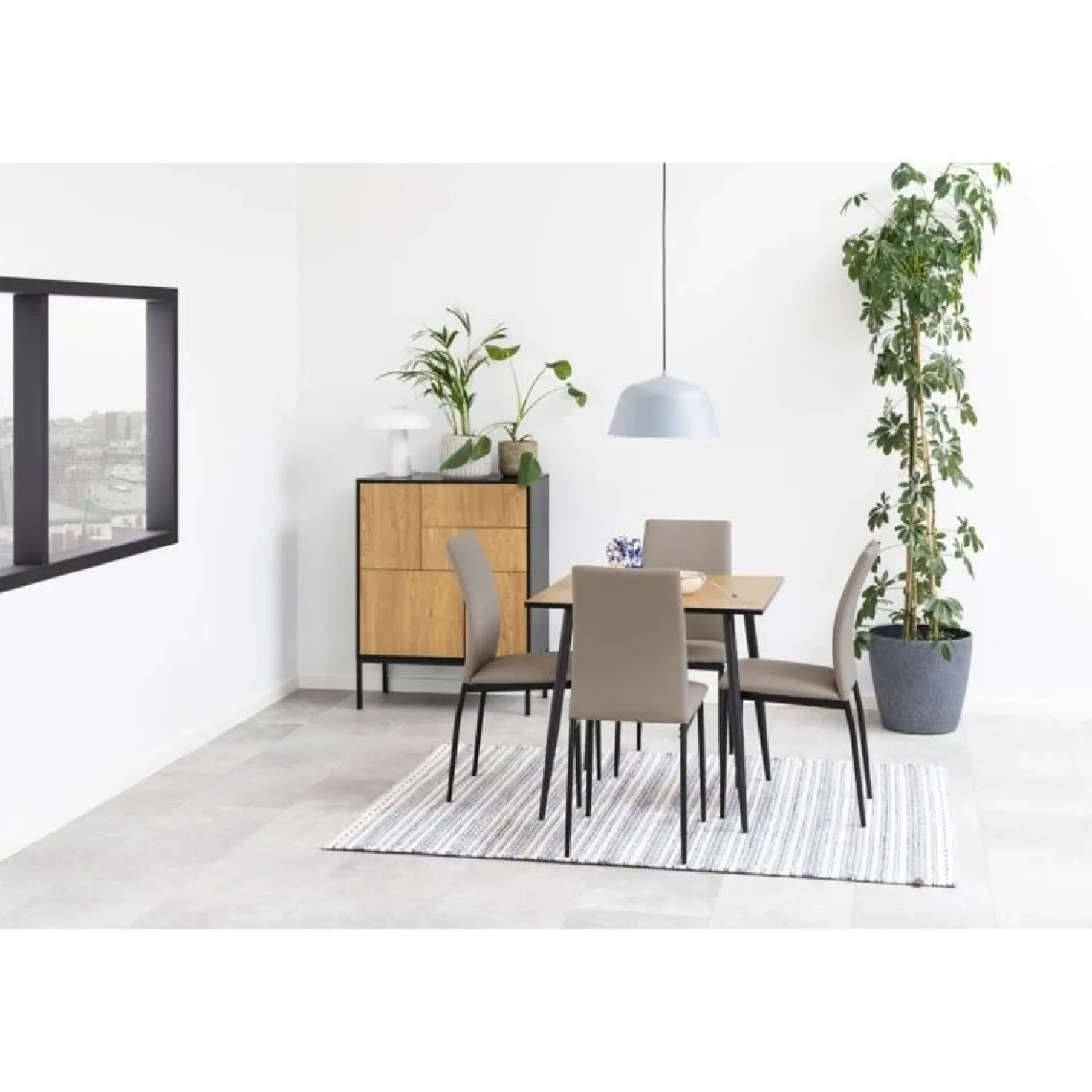 Hektor Dressoir Zwart/Naturel 80cm