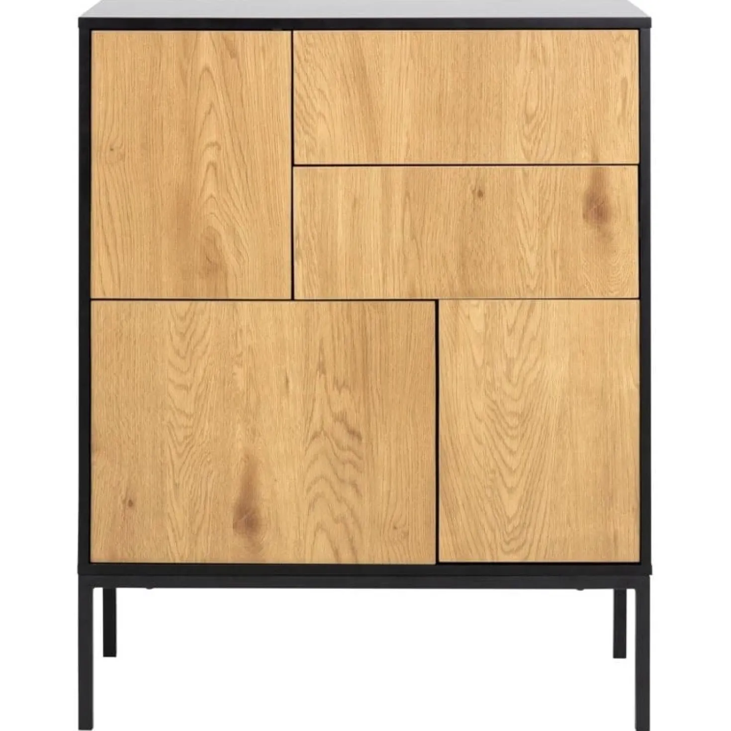 Hektor Dressoir Zwart/Naturel 80cm