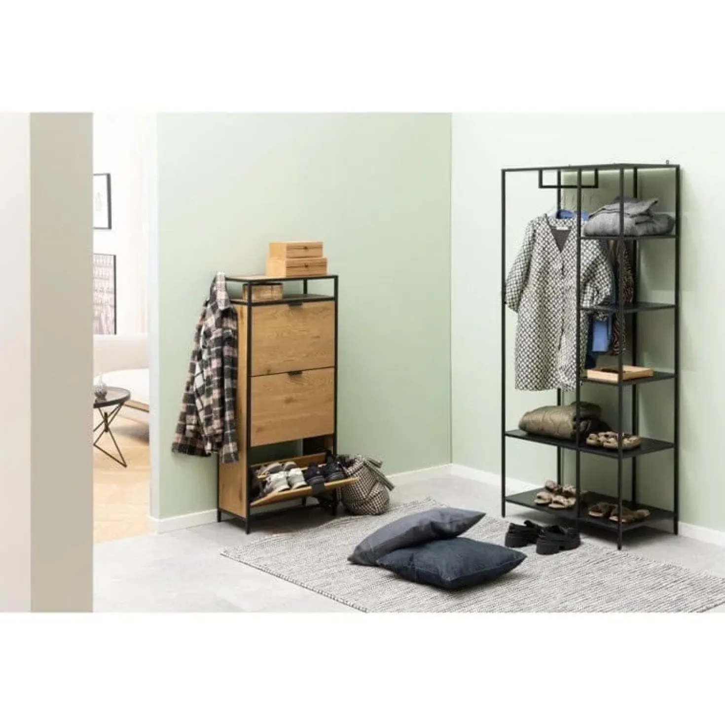 Hektor Schoenenkast 3 lade Naturel 56cm