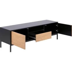 Hektor Tv meubel Zwart/Naturel 140cm