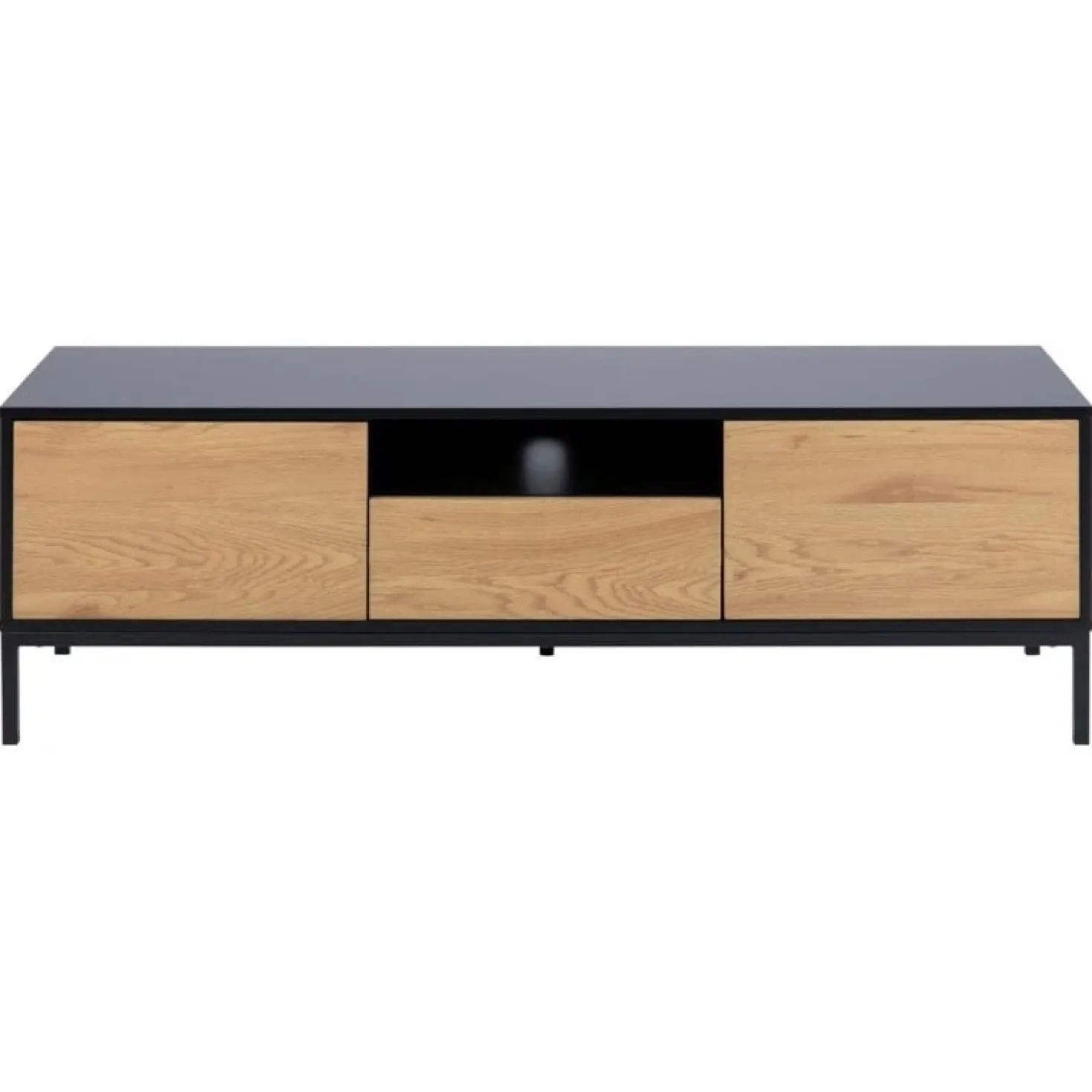 Hektor Tv meubel Zwart/Naturel 140cm