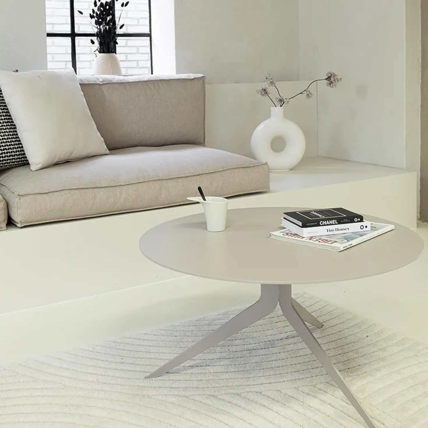 Helgen Salontafel rond Taupe 76cm