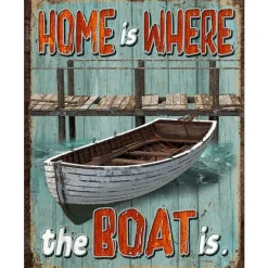 Home is where the boat is - metalen bord