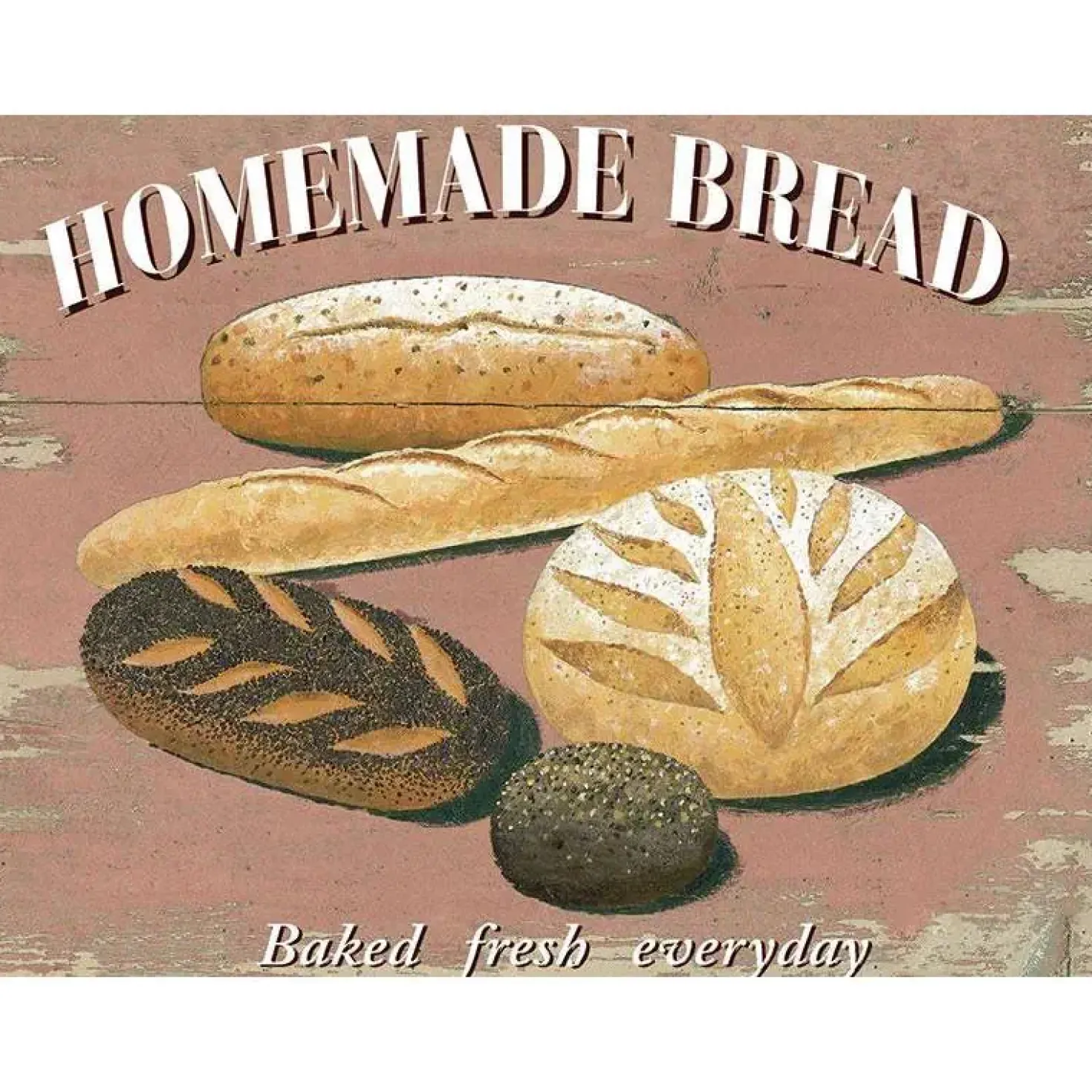 Home Made Bread - metalen bord