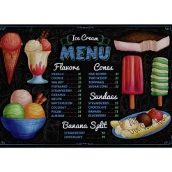 Ice Cream Menu - metalen bord