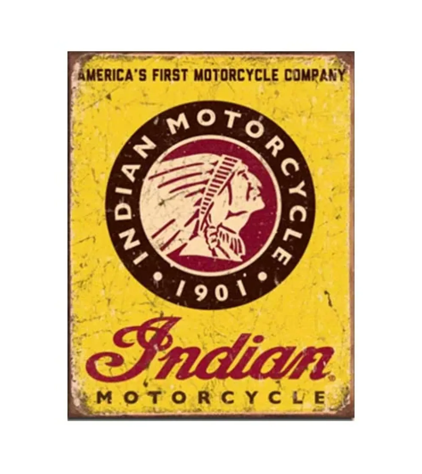 Indian motorcycle 1901 - metalen bord