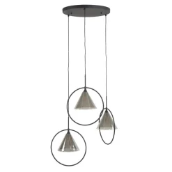 Indra 3-lichts Hanglamp getrapt Smoke