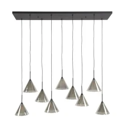 Indra 9-lichts Hanglamp Smoke