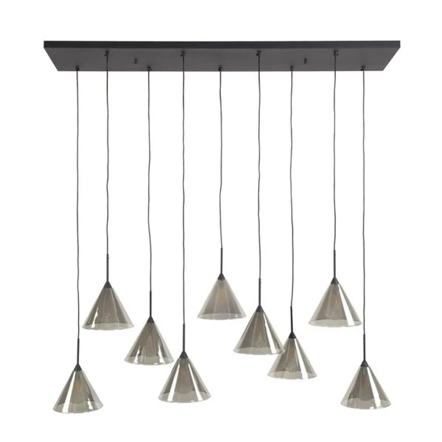 Indra 9-lichts Hanglamp Smoke