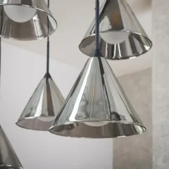 Indra 9-lichts Hanglamp Smoke