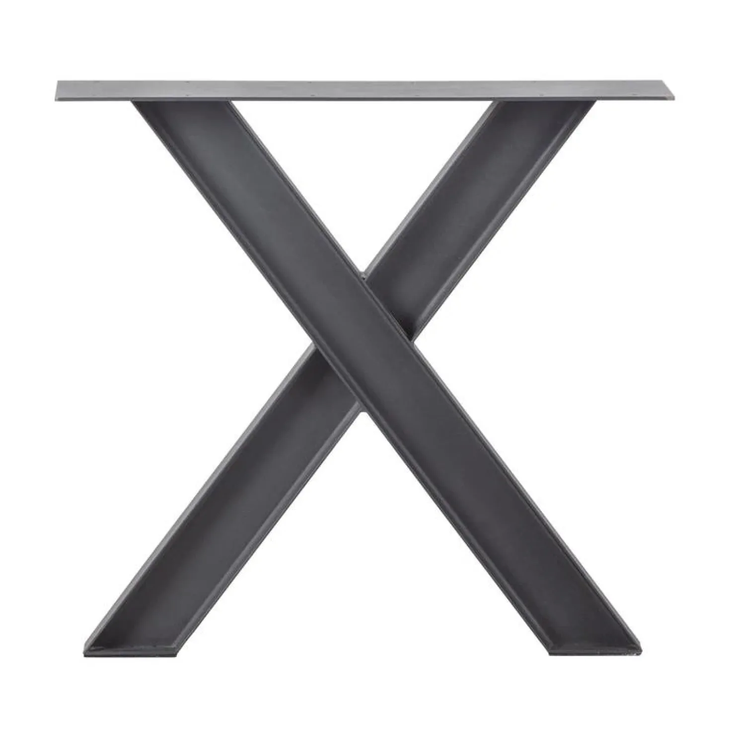 Industrial X-vorm poot metaal zwart