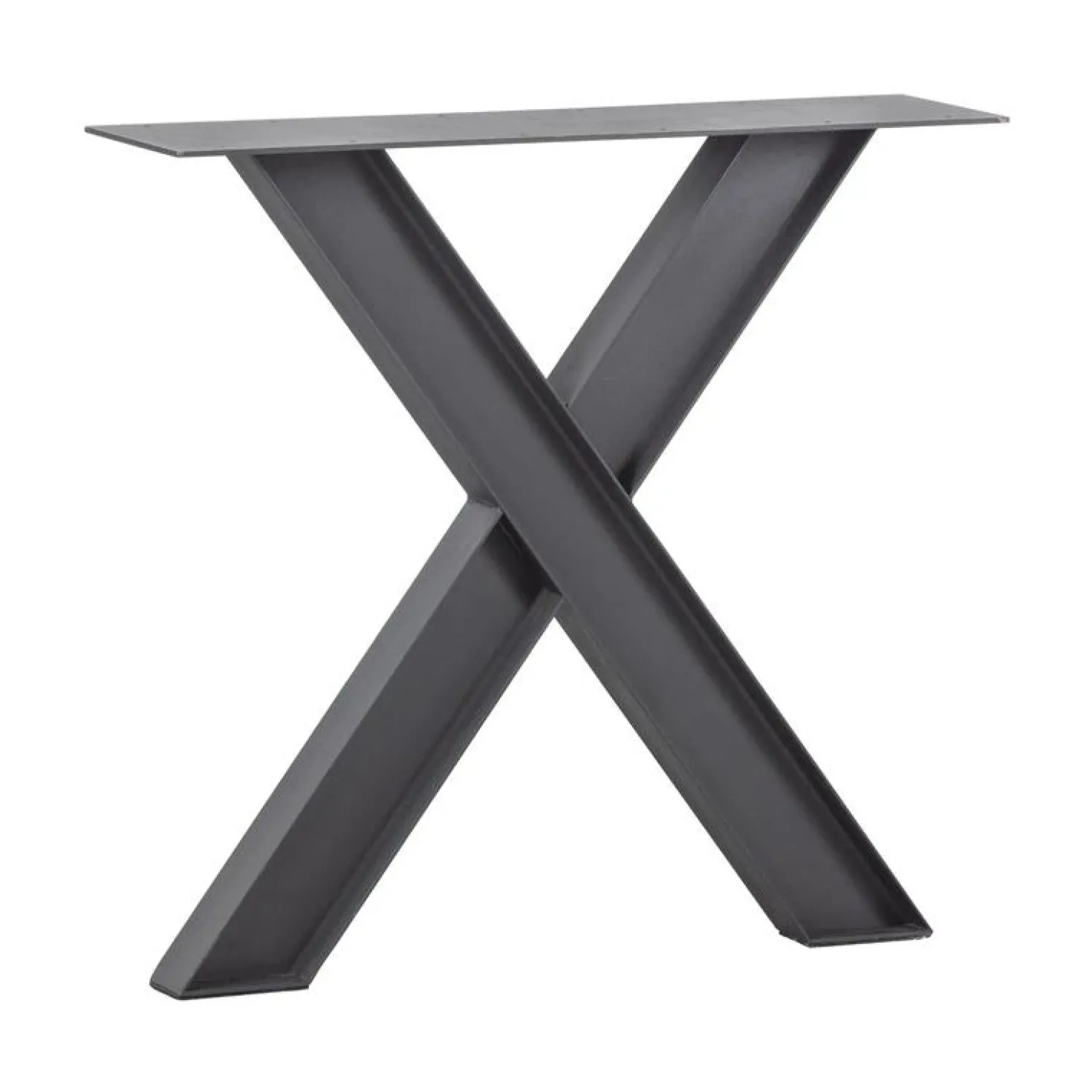 Industrial X-vorm poot metaal zwart