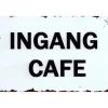 Ingang Cafe - metalen bord