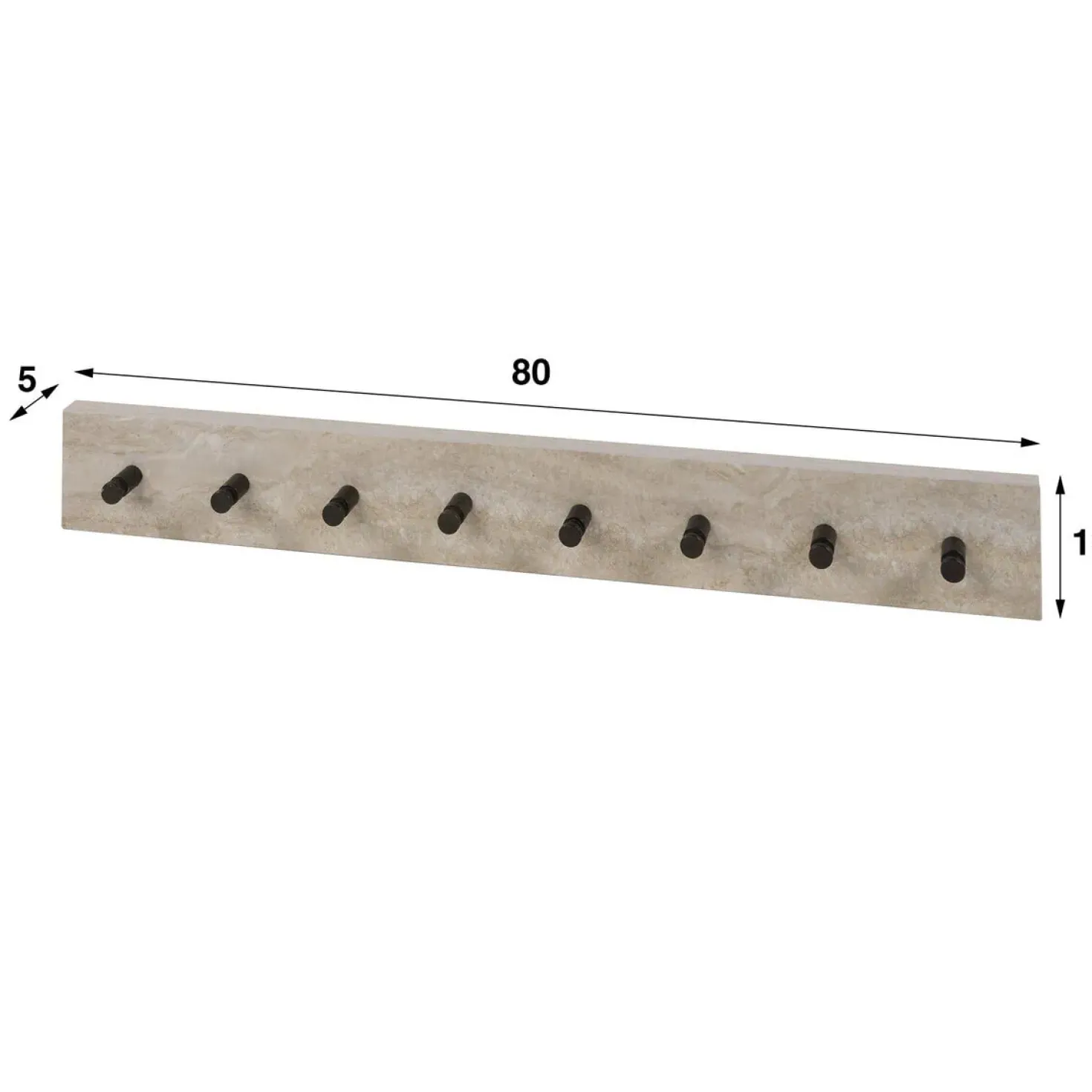 Isabella Kapstok 8 haken Travertine 80cm