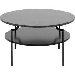 Isandro Salontafel Rond Zwart 80cm