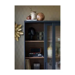 James Vitrinekast zwart/walnoot 125cm
