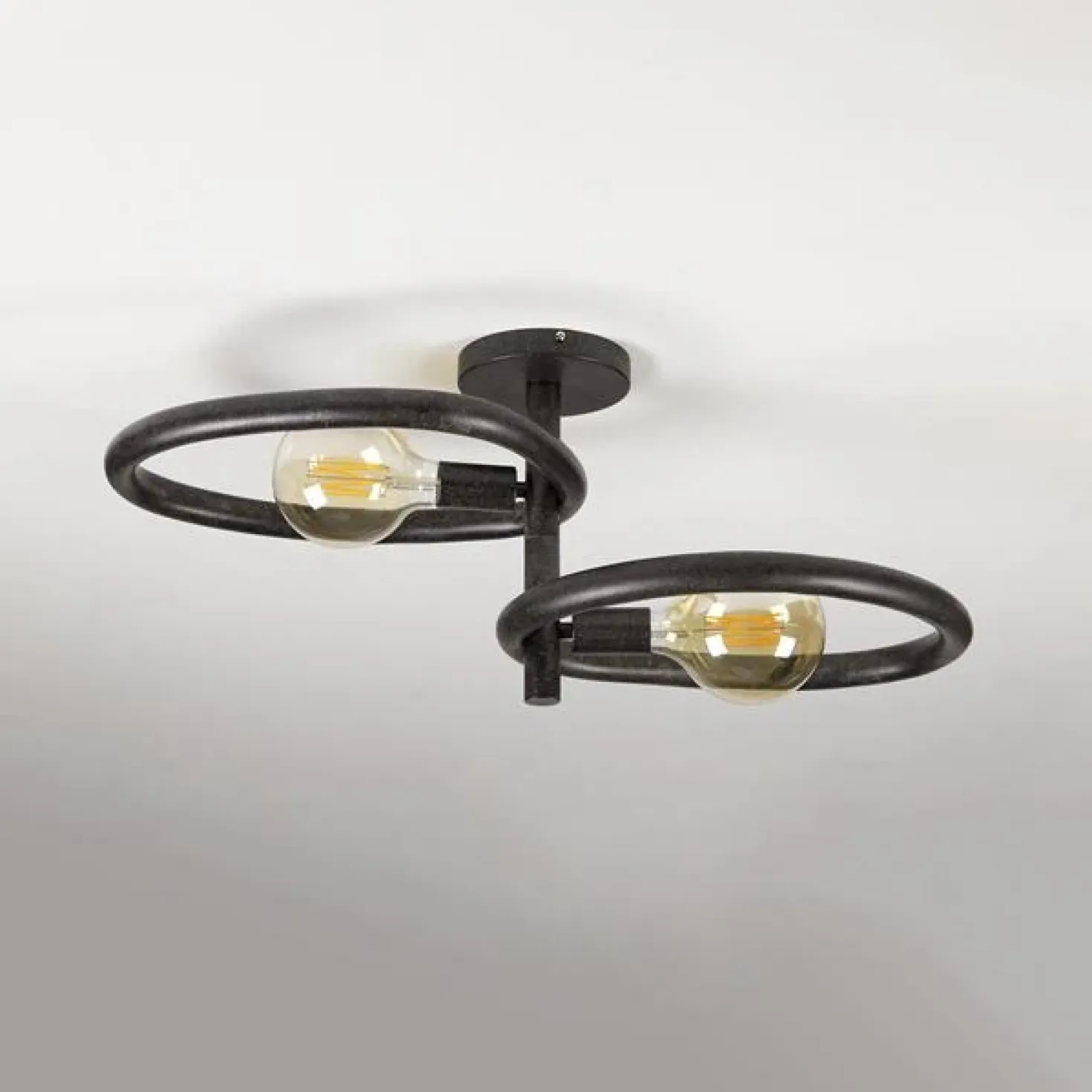 Jane 2-lichts Plafondlamp Artic zwart